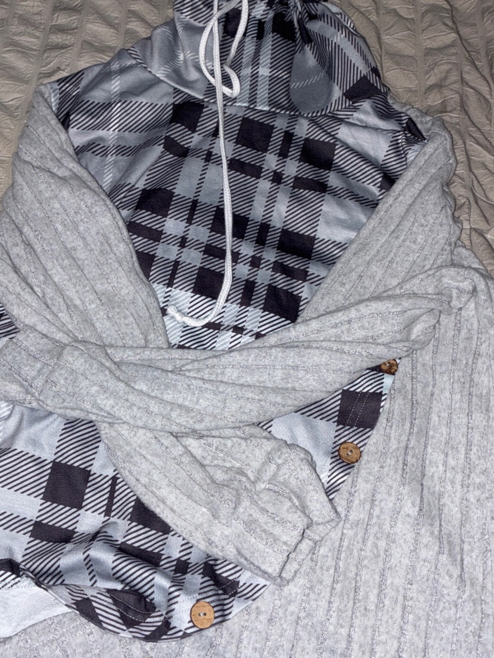 SHEIN Turtleneck Mixed Graphic Hooded Jacket